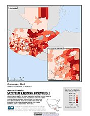 Map: Generalized Entropy Index 1, ADM2 (2002): Guatemala