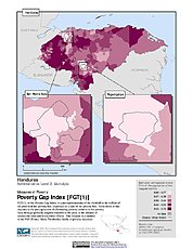 Map: Poverty Gap Index, ADM2: Honduras