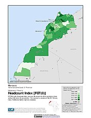 Map: Poverty Headcount Index, ADM3: Morocco
