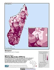Map: Poverty Gap Index, ADM3: Madagascar