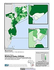 Map: Poverty Headcount Index, ADM3: Mozambique