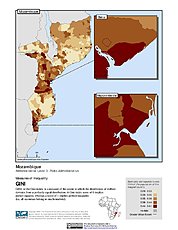 Map: Gini Index, ADM3: Mozambique