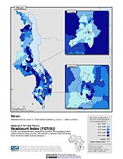 Map: Extreme Poverty Headcount Index, ADM3: Malawi
