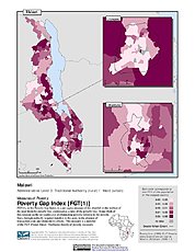 Map: Poverty Gap Index, ADM3: Malawi