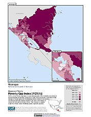 Map: Poverty Gap Index, ADM2: Nicaragua