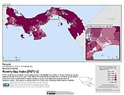 Map: Extreme Poverty Gap Index, ADM3: Panama