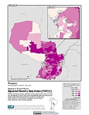 Map: Extreme Squared Poverty Gap Index, ADM2: Paraguay