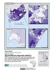 Map: Squared Poverty Gap Index, ADM3: South Africa