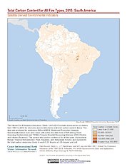 Map: Total Carbon Content All Fire Types (2015): South America