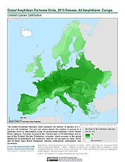 Map: Amphibian Richness, 2015: Europe