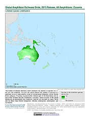 Map: Amphibian Richness, 2015: Oceania