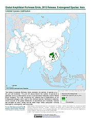 Map: Amphibian Richness - Endangered, 2015: Asia
