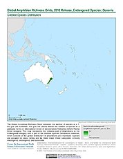 Map: Amphibian Richness - Endangered, 2015: Oceania