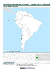 Map: Amphibian Richness - Endangered, 2015: South America