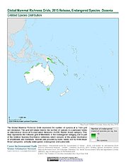 Map: Mammal Richness - Endangered, 2015: Oceania