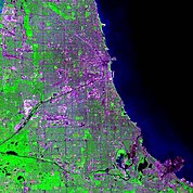 Map: Landsat Image: Chicago, U.S.A.