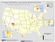 Map: % Linguistically Isolated Households (2000): U.S.A.