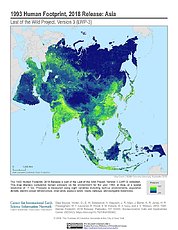 Map: Human Footprint (1993): Asia