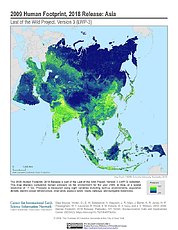 Map: Human Footprint (2009): Asia