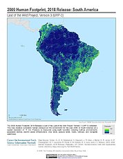 Map: Human Footprint (2009): South America