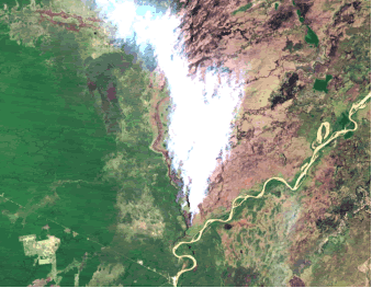 Landsat imagery with smoke plume