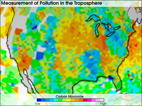 Measurement of pollution in the troposphere
