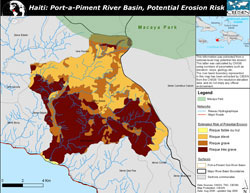 Map of potential erosion risk in Port-a-Piment area of Haiti