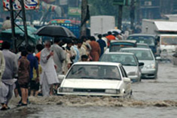 flooding in Lahore, Pakistan