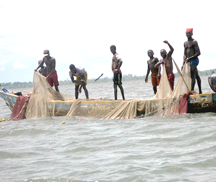 Men fishing in Sierra Leone