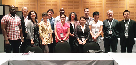 Participants in a Town Hall offered by the Population and Environment Research Network (PERN) at the International Population Conference (IPC) include Landy Sanchez (third from the left), chair of the PERN Steering Committee, and CIESIN research scientist Susana Adamo, co-coordinator of PERN (sixth from the right).