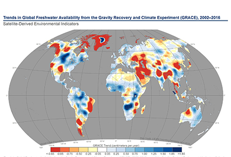 global map of freshwater availability trends imaged from the Gravity Recovery and Climate Experiment (GRACE)