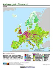 Map: Anthropogenic Biomes, v1: Europe