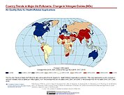 Map: Country Trends Major Air Pollutants: NOx Change