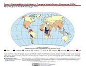 Map: Country Trends Major Air Pollutants: VOCs Change