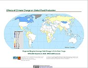 Map: Projected % Change in Grain Yield, SRES A2B (2020)
