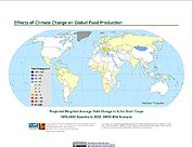 Map: Projected % Change in Grain Yield, SRES B1A (2020)