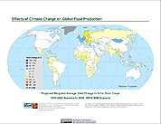 Map: Projected % Change in Grain Yield, SRES B2B (2050)