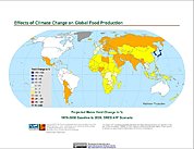 Map: Projected % Change in Maize Yield, SRES A1F (2020)
