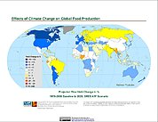 Map: Projected % Change in Rice Yield, SRES A1F (2020)