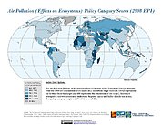 Map: Air Pollution Effects on Ecosystems, EPI 2008