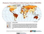 Map: Productive Natural Resources Policy, EPI 2008