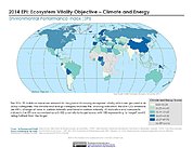 Map: Ecosystem Vitality - Biodiversity & Habitat, EPI 2014