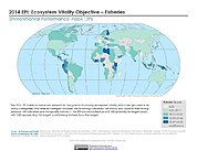 Map: Ecosystem Vitality - Fisheries, EPI 2014