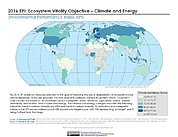 Map: Ecosystem Vitality - Climate & Energy, EPI 2016