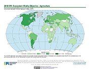 Map: Ecosystem Vitality - Agriculture, EPI 2018