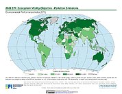 Map: Ecosystem Vitality - Pollution Emissions, EPI 2020