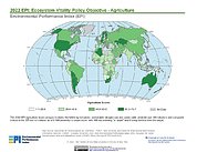 Map: Ecosystem Vitality - Agriculture, EPI 2022