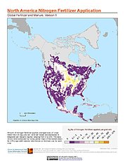 Map: Nitrogen Fertilizer Application: North America