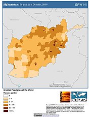 Map: Population Density (2000): Afghanistan