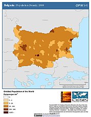 Map: Population Density (2000): Bulgaria